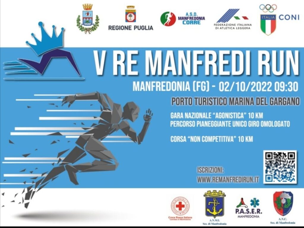 DI CORSA VERSO LA 5^ RE MANFREDI RUN, APPUNTAMENTO AL 2 OTTOBRE 2022