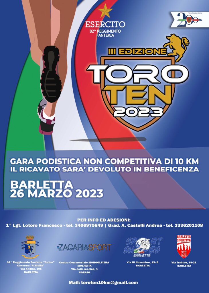 3^ EDIZIONE DELLA GARA PODISTICA TOROTEN 2023