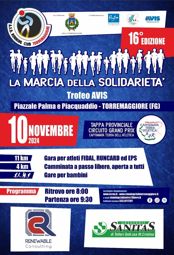 Fervono i preparativi per La Marcia della Solidarietà – 16° edizione