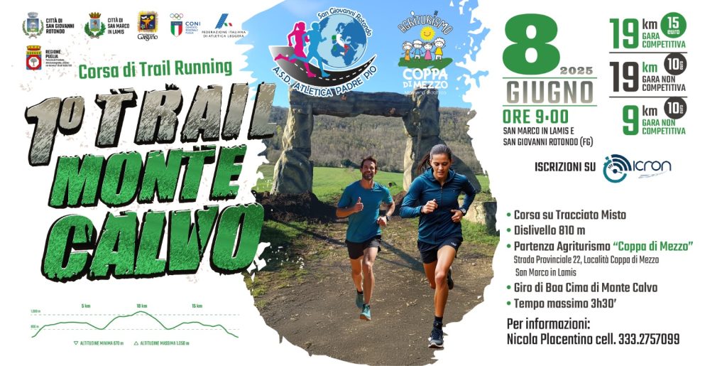 ALLA SCOPERTA DEL GARGANO DI CORSA: ARRIVA IL 1° TRAIL DI MONTE CALVO