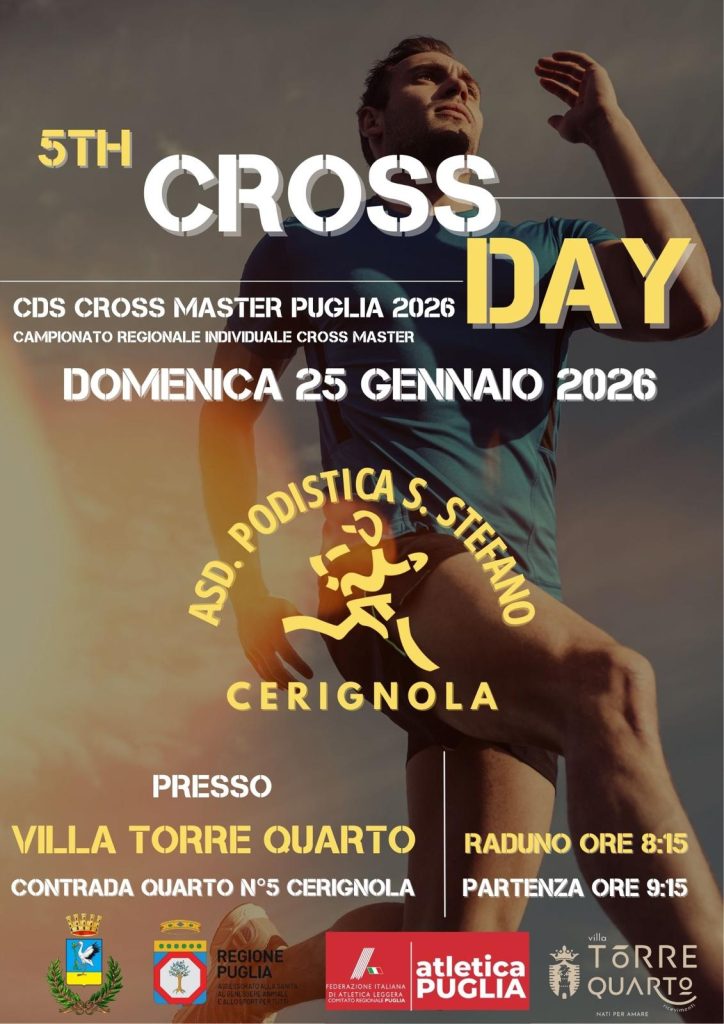CERIGNOLA SI PREPARA AD ACCOGLIERE IL CAMPIONATO REGIONALE DI CROSS MASTER