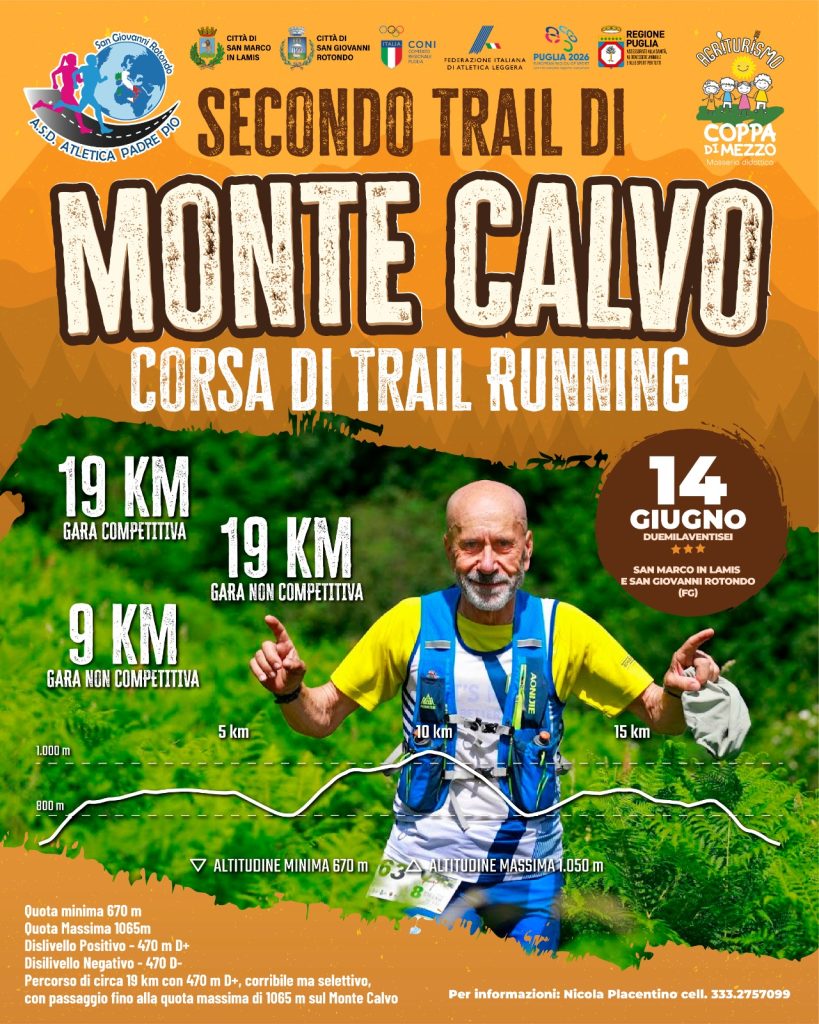 IL 14 GIUGNO SECONDO APPUNTAMENTO CON IL TRAIL DI MONTE CALVO