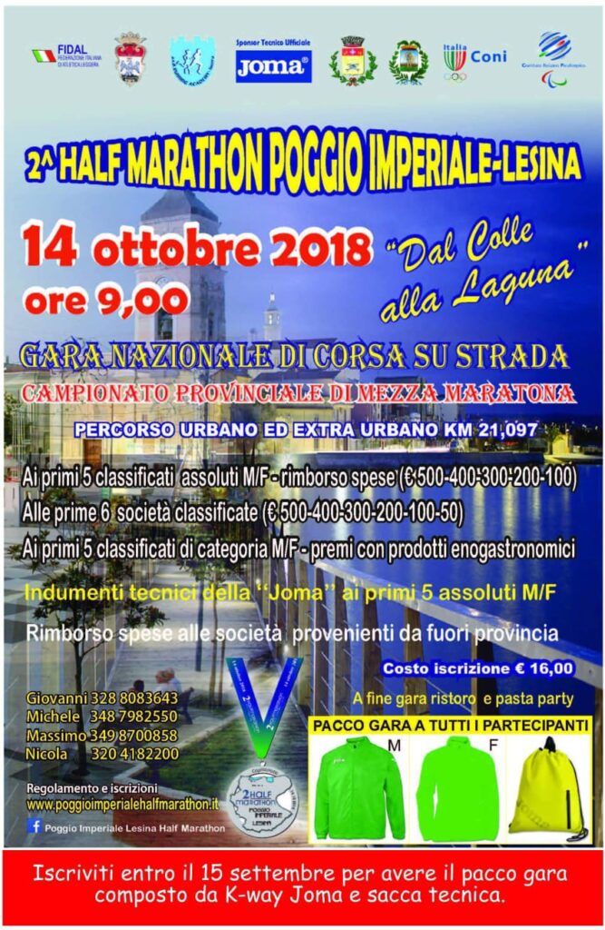 MENO DI UN MESE ALLA 2^ HALF MARATHON POGGIO IMPERIALE-LESINA