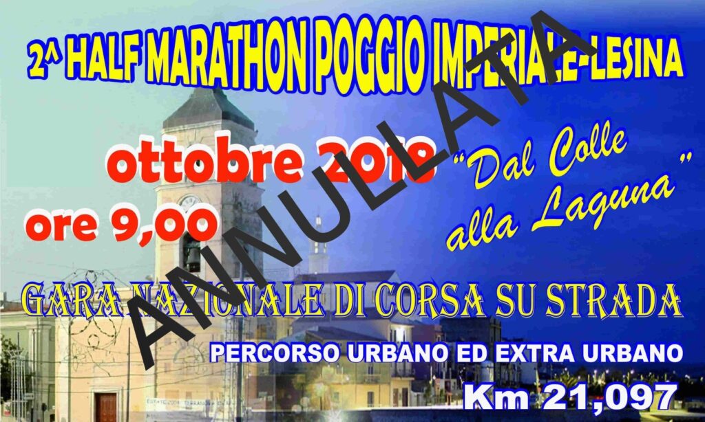 ANNULLATA LA POGGIO IMPERIALE HALF MARATHON 2019