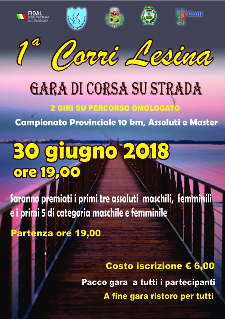 GRANDE ATTESA PER LA 1^ CORRILESINA, VALIDA QUALE CAMPIONATO PROVINCIALE MASTER 10KM